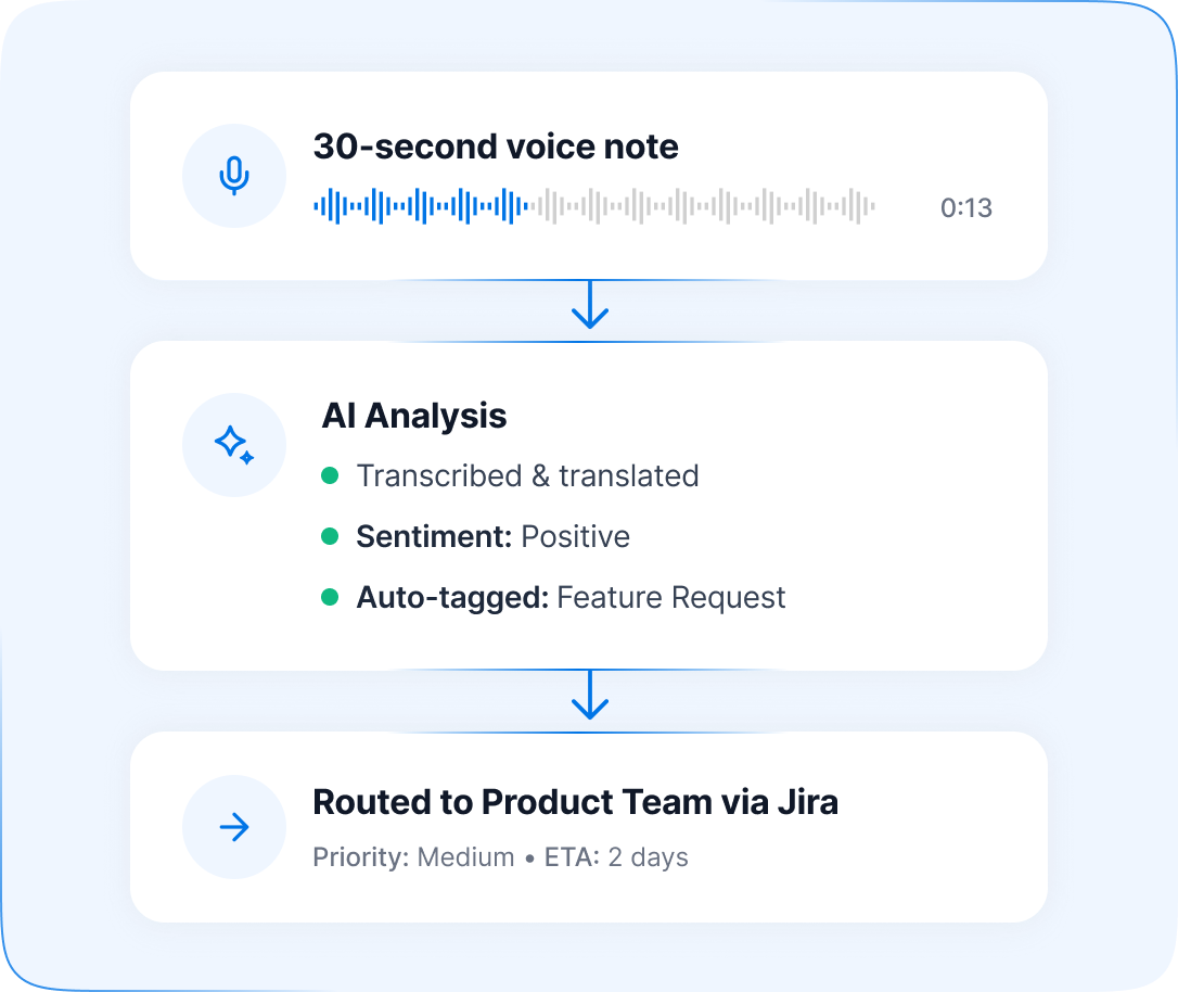Voice feedback workflow illustration